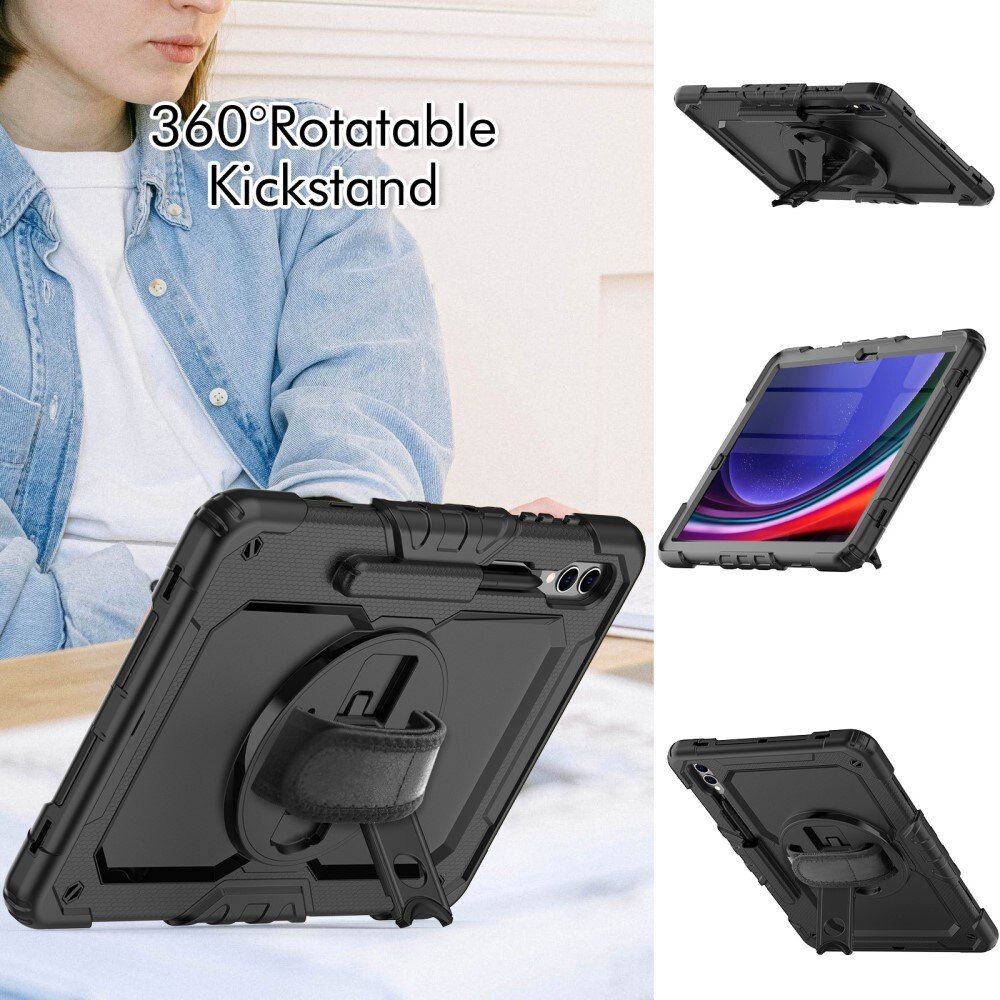 Stødsikker Full Protection Hybridcover Samsung Galaxy Tab S9 Plus sort