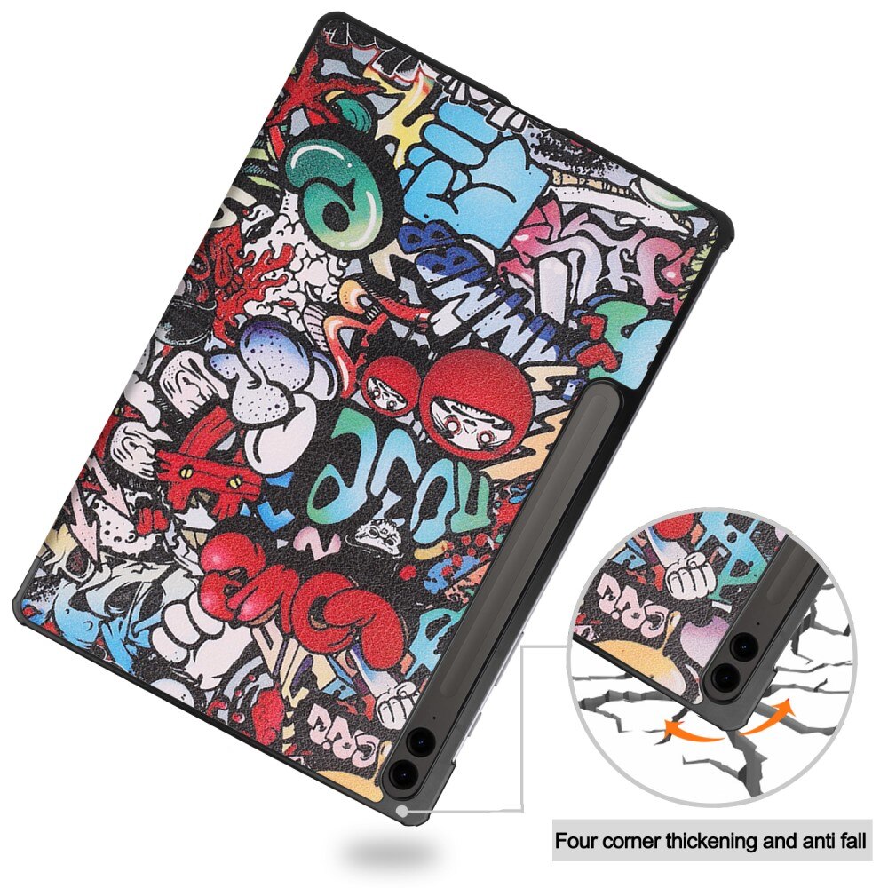 Etui Tri-fold Samsung Galaxy Tab S9 FE Plus Flerfarvet/mønster