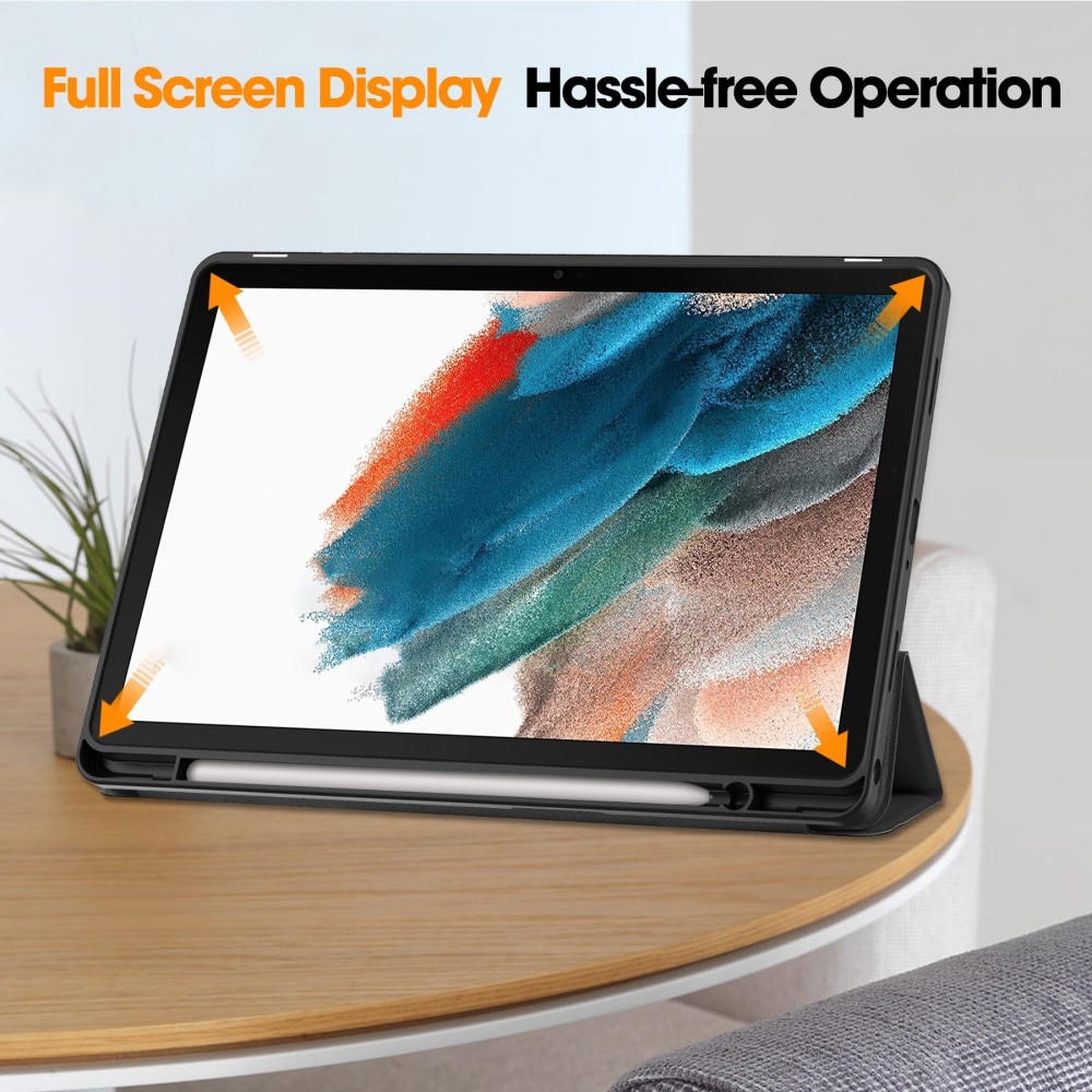 Samsung Galaxy Tab A9 Plus Etui Tri-fold med Pencil-holder Sort