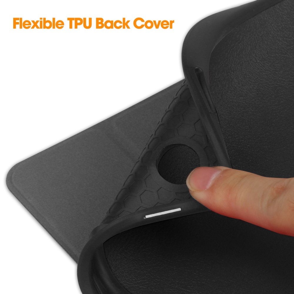 Samsung Galaxy Tab A9 Plus Etui Tri-fold med Pencil-holder Sort