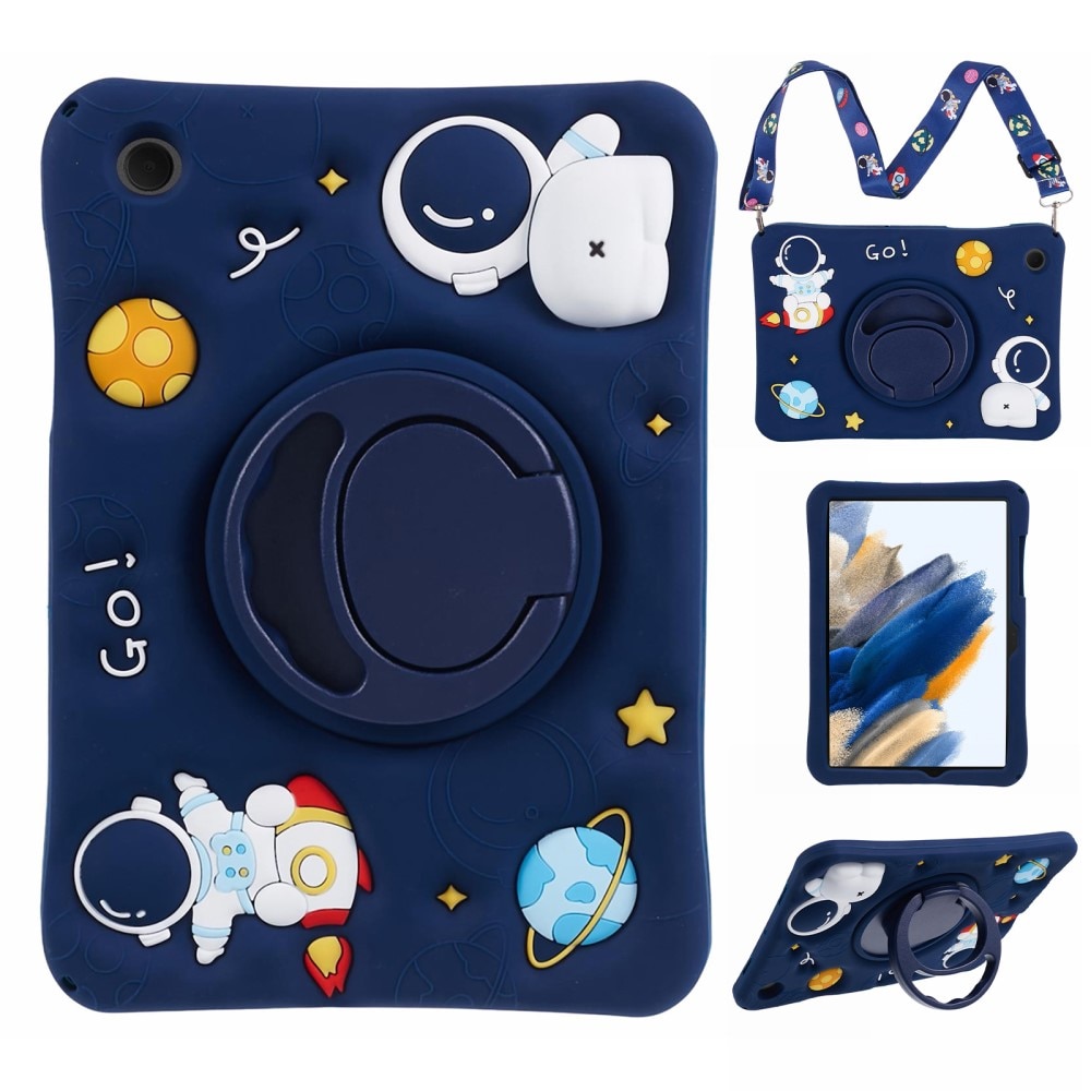 Cover astronaut Stand og bærerem Samsung Galaxy Tab A8 blå
