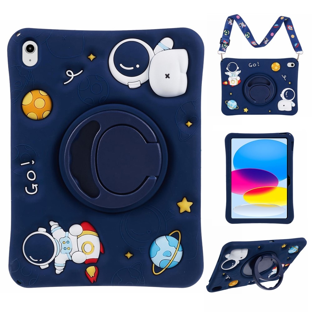 Cover astronaut Stand og bærerem iPad 10.9 10th Gen (2022) blå