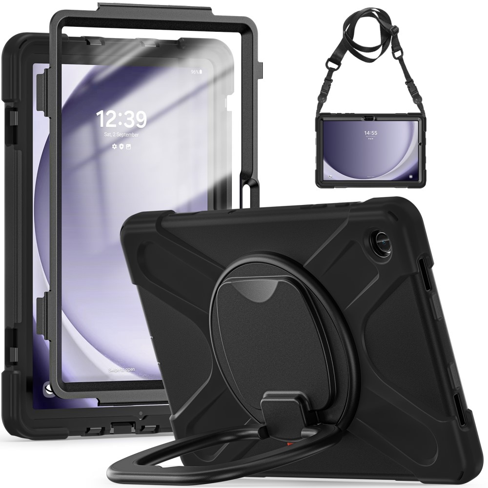 Hybrid-etui med Kickstand og skulderrem Samsung Galaxy Tab A9 Plus sort