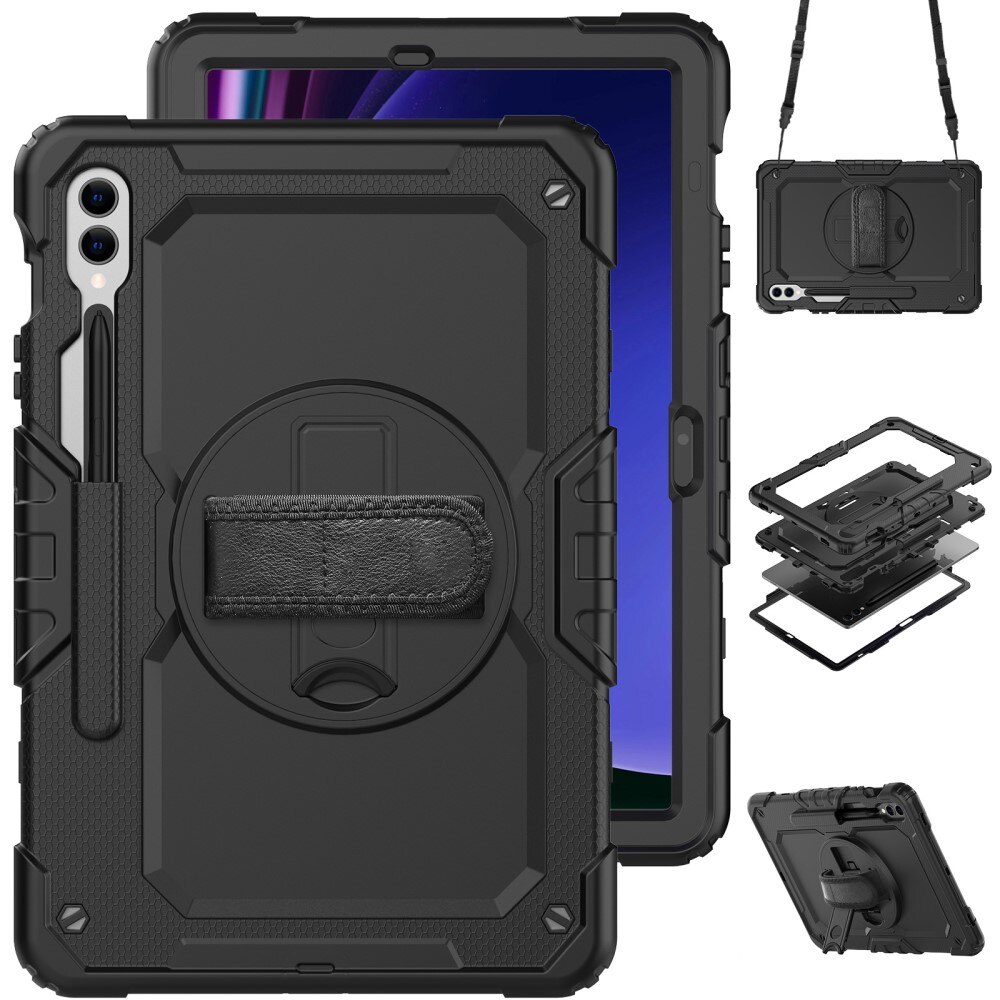 Stødsikker Full Protection Hybridcover Samsung Galaxy Tab S9 FE Plus sort