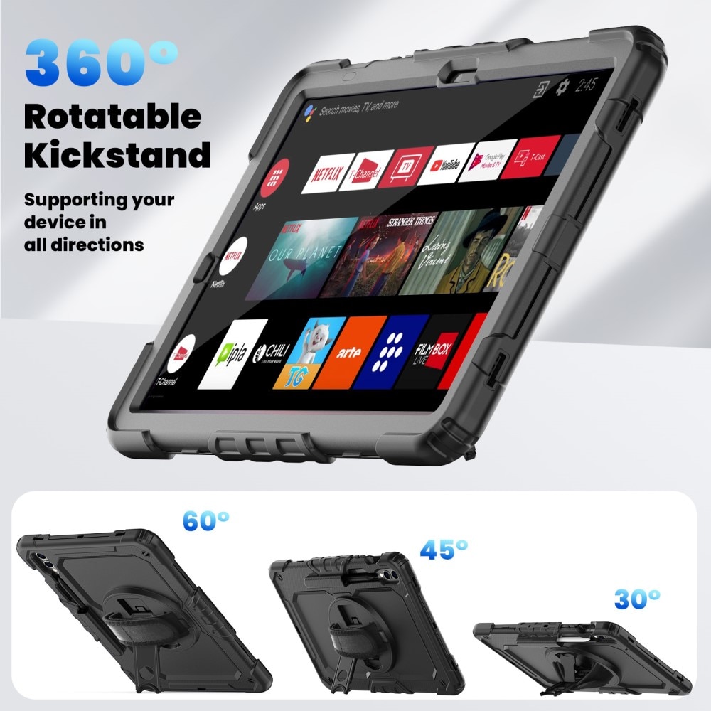 Stødsikker Full Protection Hybridcover Samsung Galaxy Tab S9 FE Plus sort