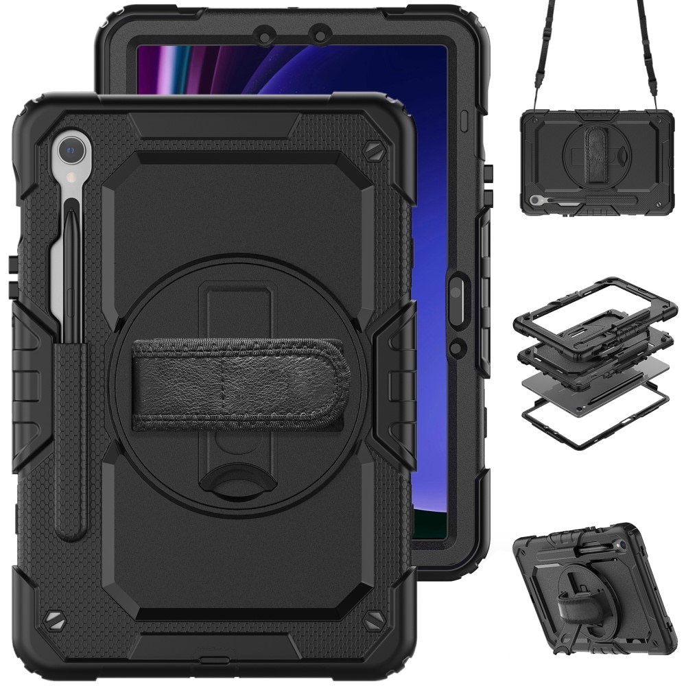 Stødsikker Full Protection Hybridcover Samsung Galaxy Tab S9 FE sort