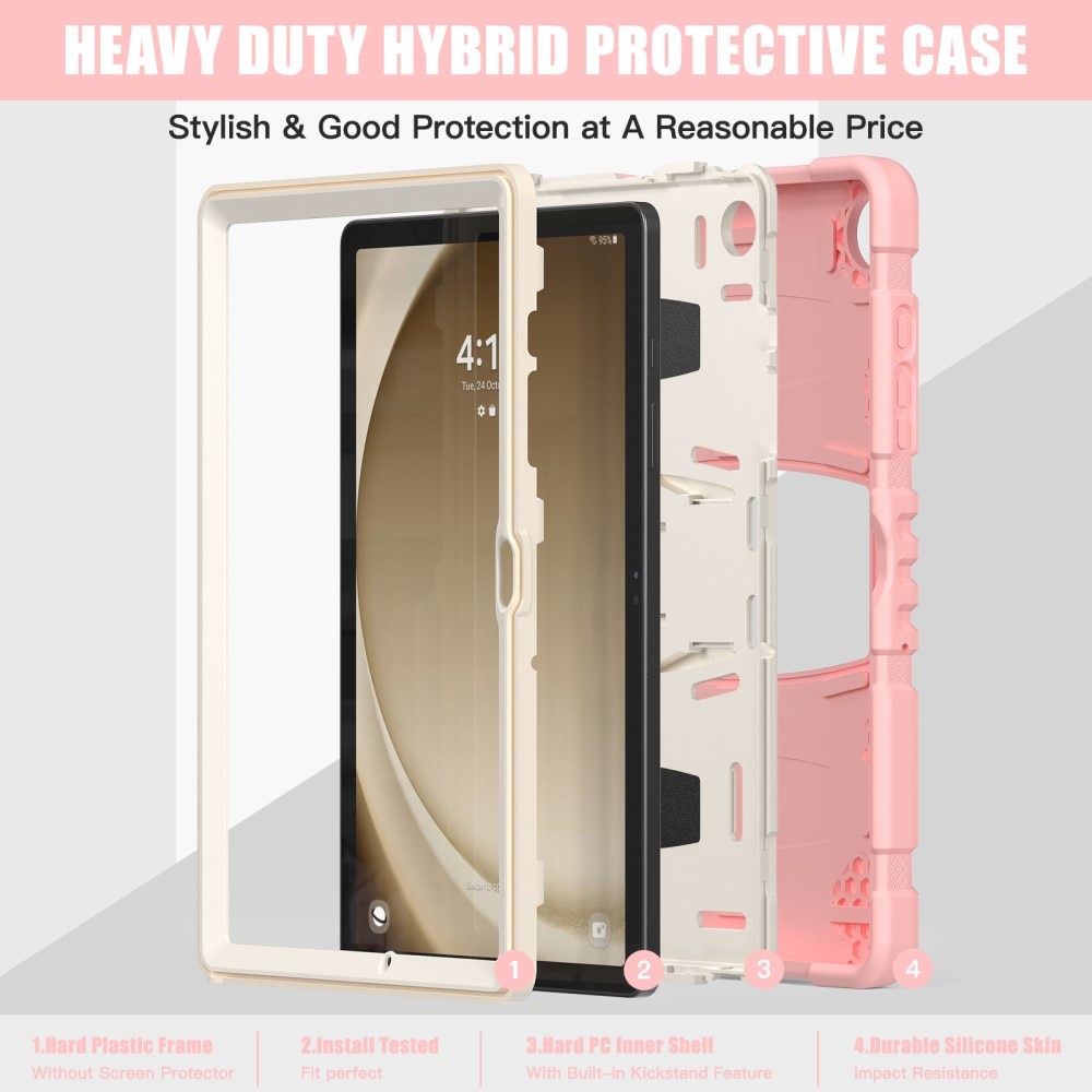 Stødsikker Hybridcover Kickstand Samsung Galaxy Tab A9 Plus lyserød