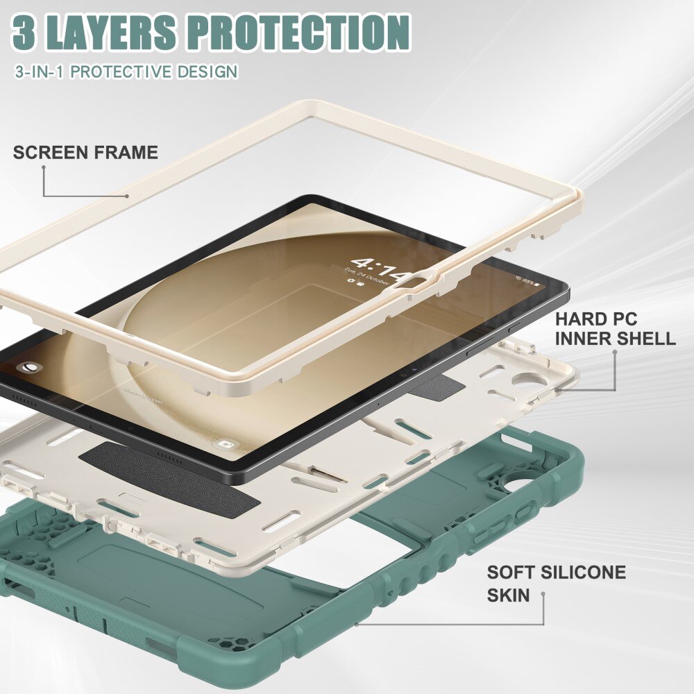 Stødsikker Hybridcover Kickstand Samsung Galaxy Tab A9 Plus grøn