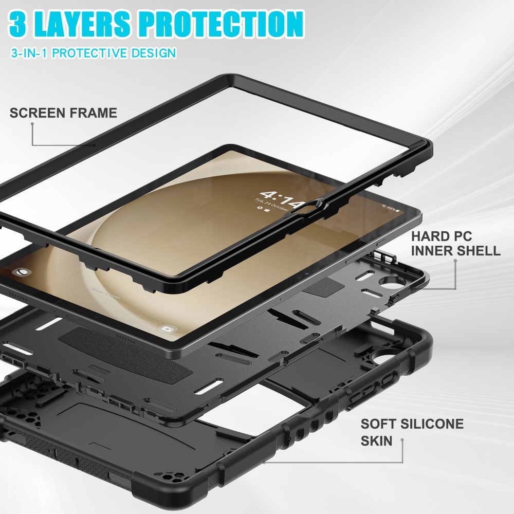Stødsikker Hybridcover Kickstand Samsung Galaxy Tab A9 Plus sort