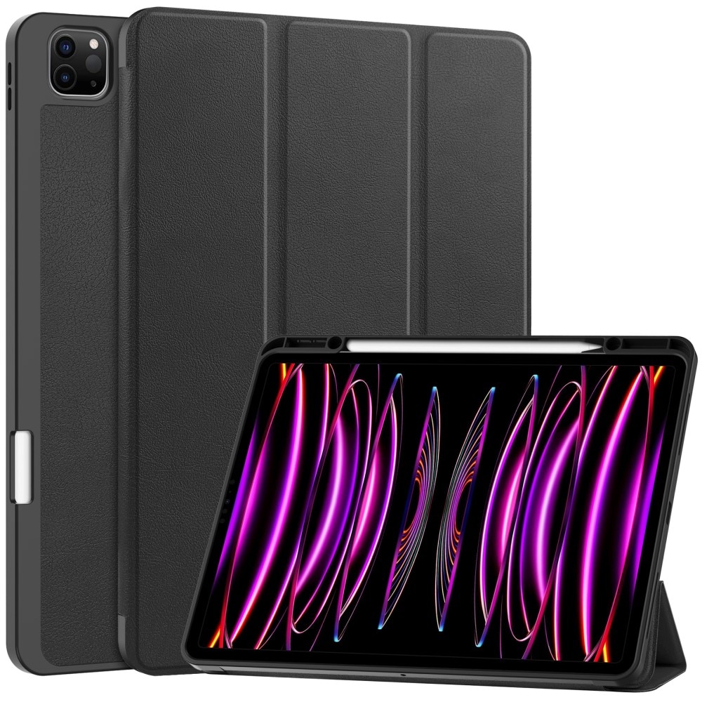 iPad Air 12.9 (2024) Etui Tri-fold med Pencil-holder sort