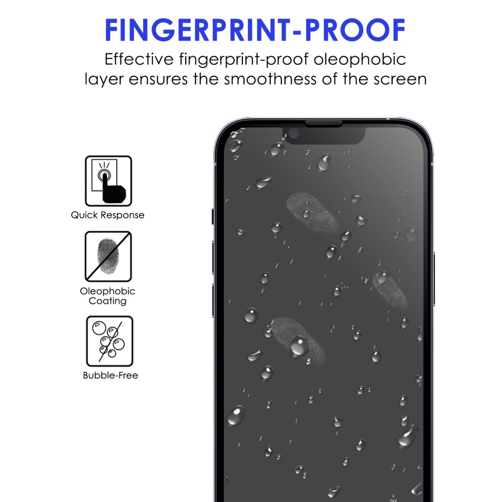 Full-fit Hærdet Glas Skærmbeskytter iPhone 14 Pro sort