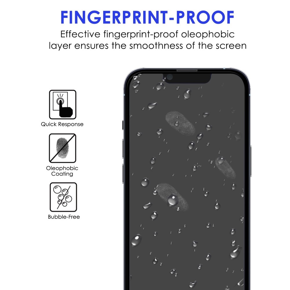 Full-fit Hærdet Glas Skærmbeskytter iPhone 14 Pro Max sort