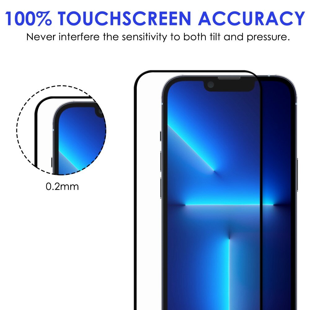Full-fit Hærdet Glas Skærmbeskytter iPhone 14 Plus sort