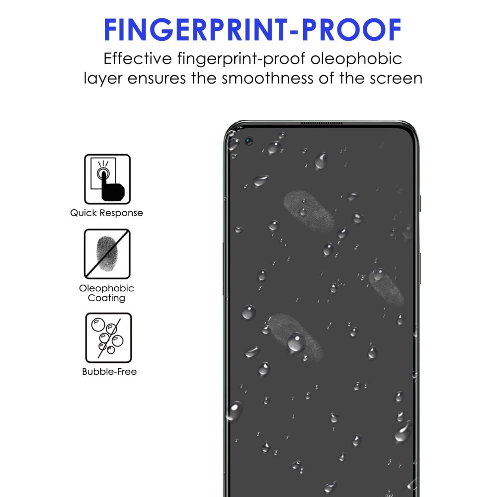 Full-fit Hærdet Glas Skærmbeskytter OnePlus Nord 2T 5G sort