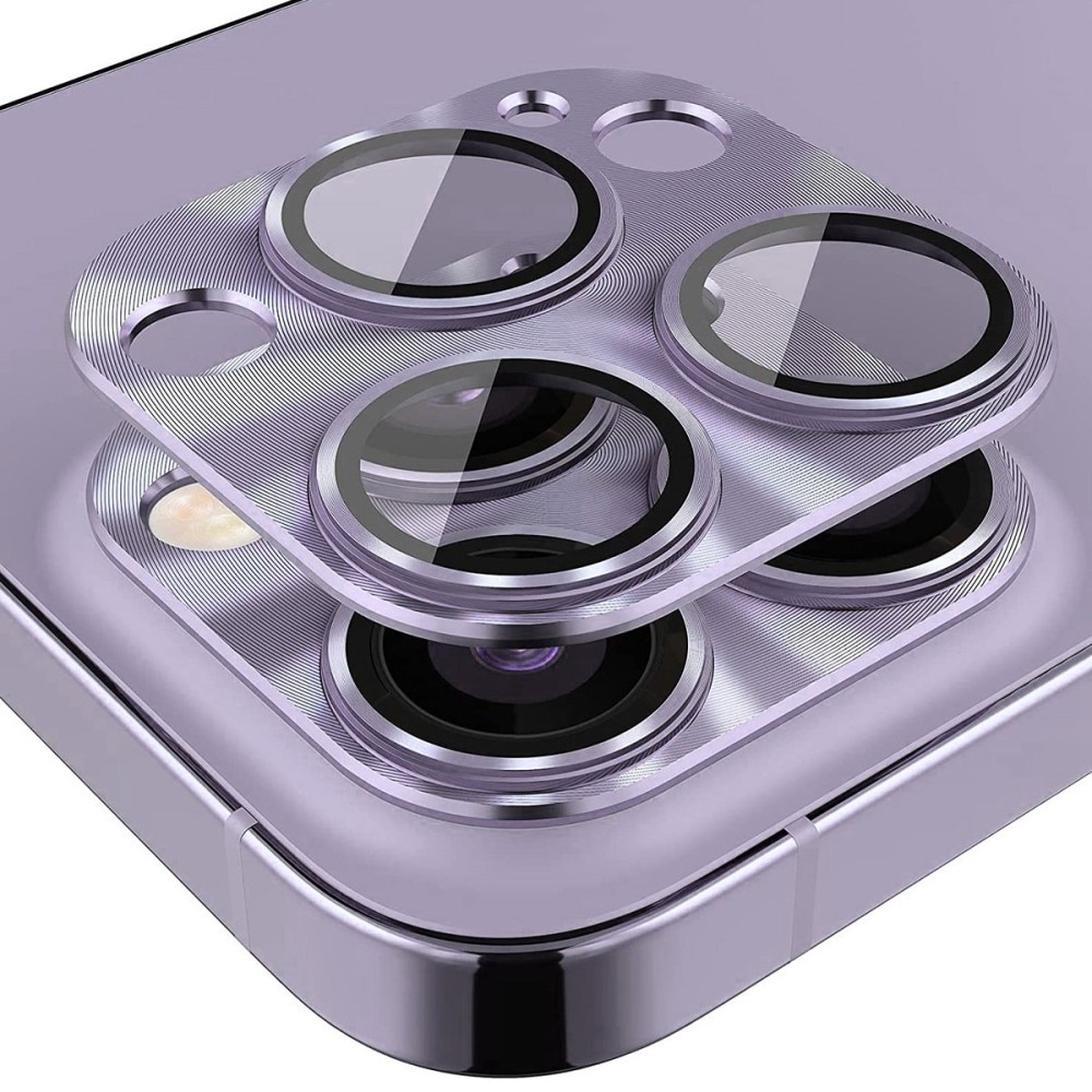 Kamerabeskyttelse Aluminium+Hærdet Glas iPhone 14 Pro/14 Pro Max lila