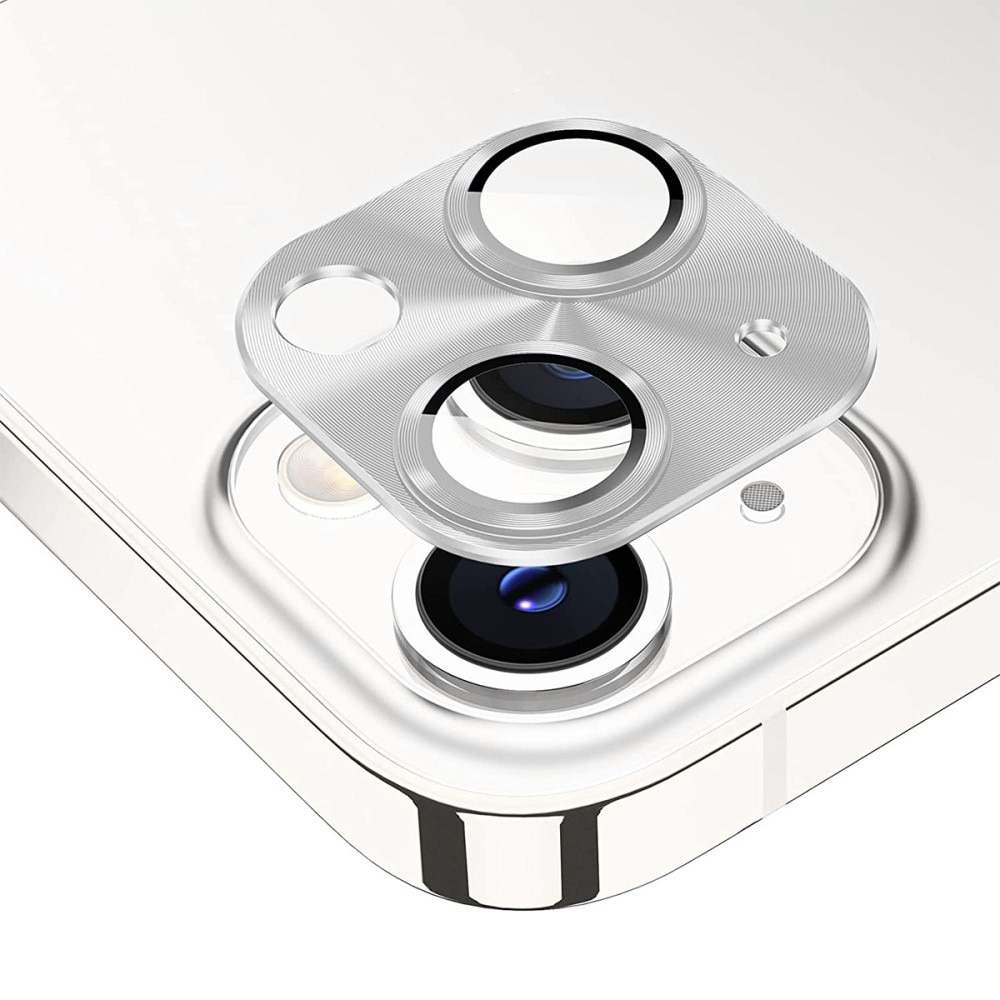 Kamerabeskyttelse Aluminium+Hærdet Glas iPhone 14/14 Plus sølv
