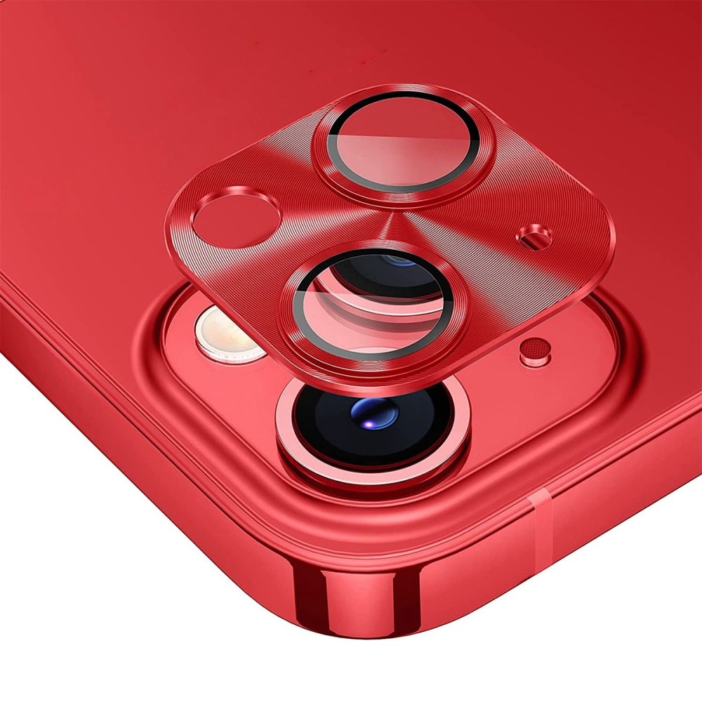 Kamerabeskyttelse Aluminium+Hærdet Glas iPhone 14/14 Plus rød