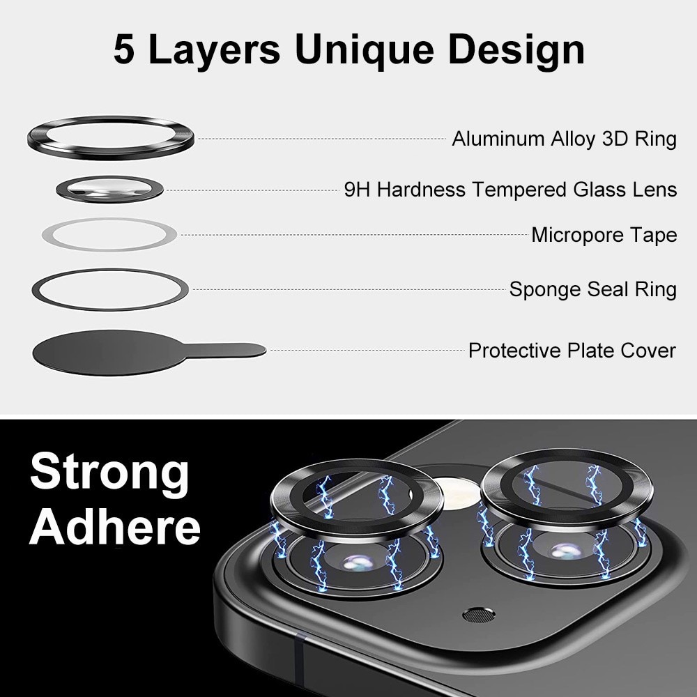 Linsebeskytter Aluminium iPhone 14 Plus sort