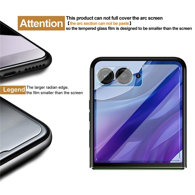 Hærdet Glas Linsebeskytter + Skærmbeskytter Motorola Razr 60 Ultra Gennemsigtig