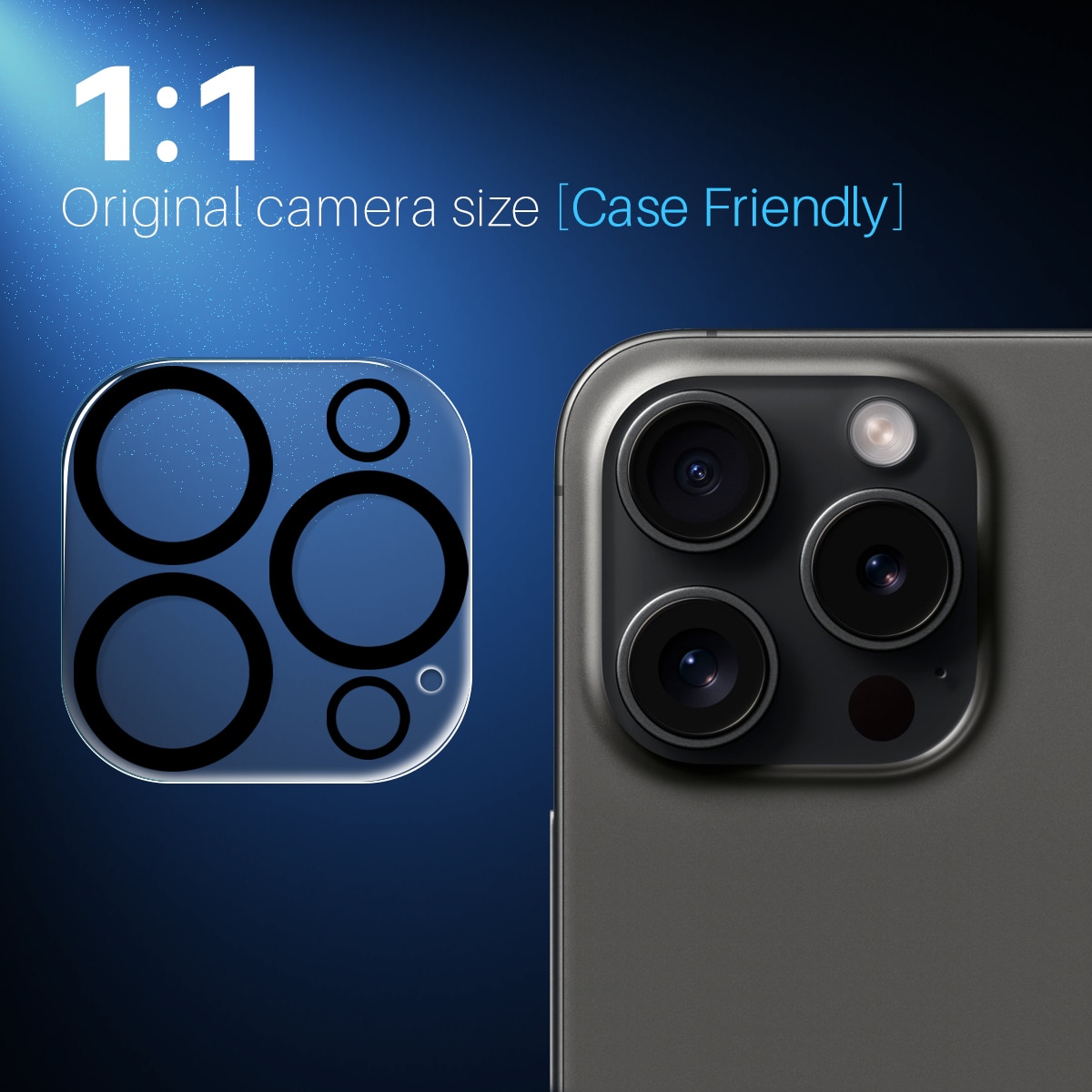 Hærdet Glas Kamerabeskyttelse iPhone 15 Pro (2-pack)