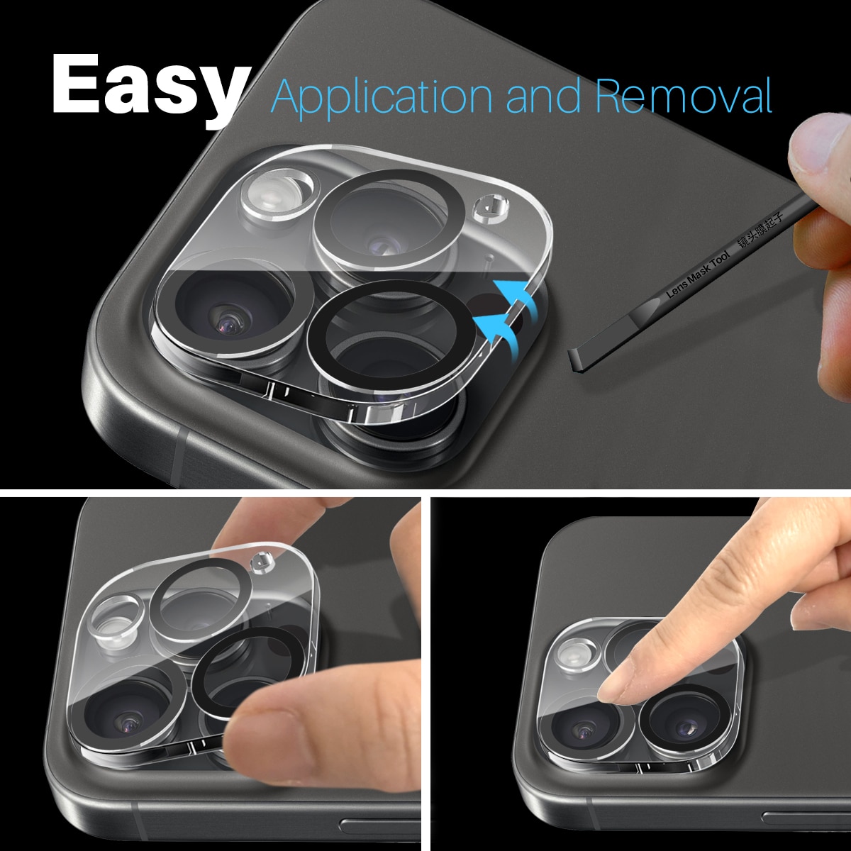 Hærdet Glas Kamerabeskyttelse iPhone 15 Pro (2-pack)