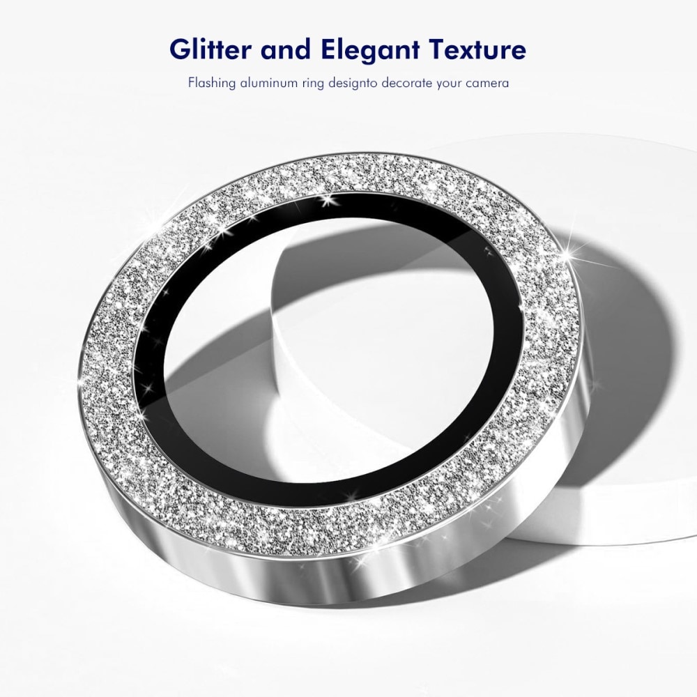 Glitter Linsebeskytter Aluminium Samsung Galaxy Z Flip 7 Sølv