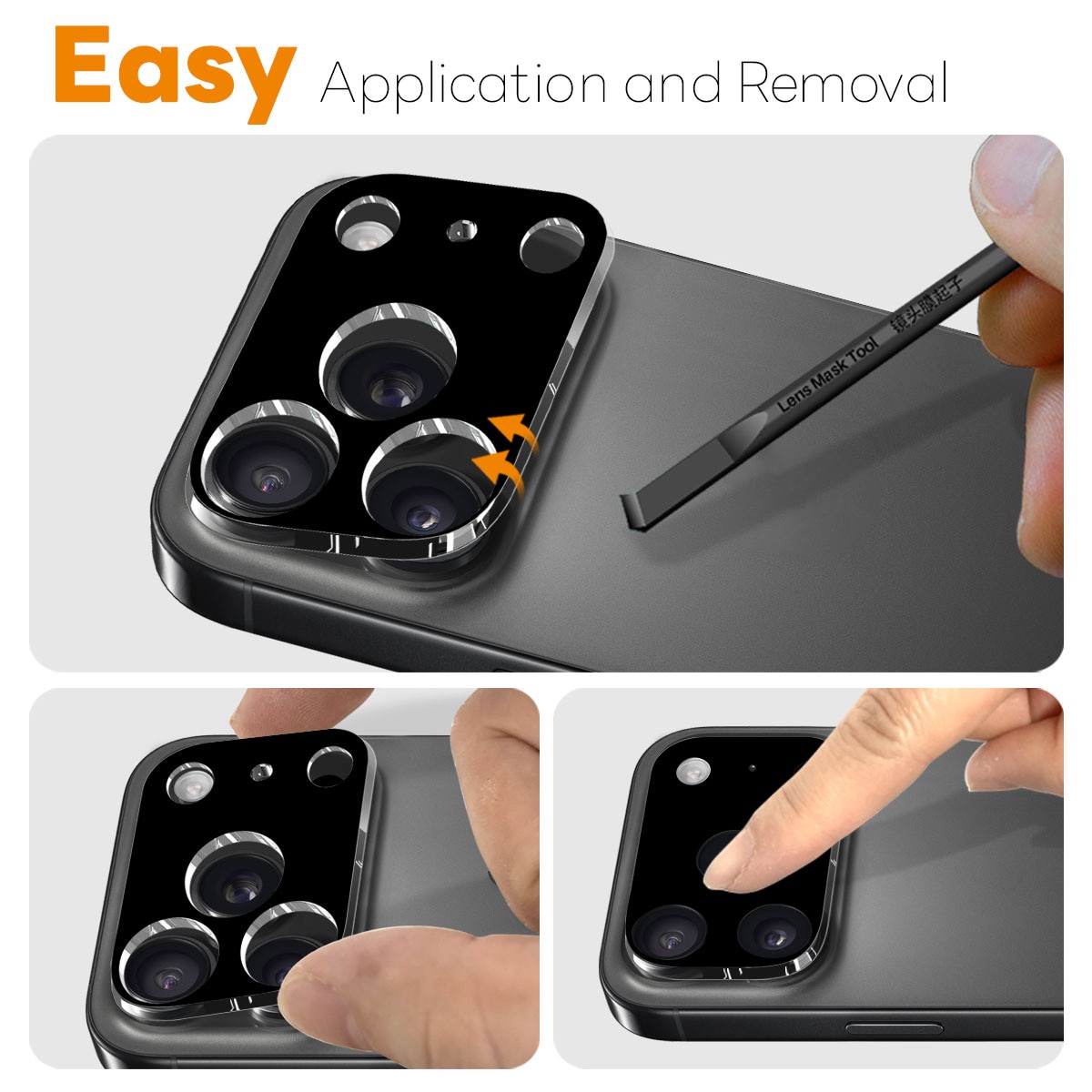 Hærdet Glas Kamerabeskyttelse iPhone 17 Pro Max (2-pack) Sort