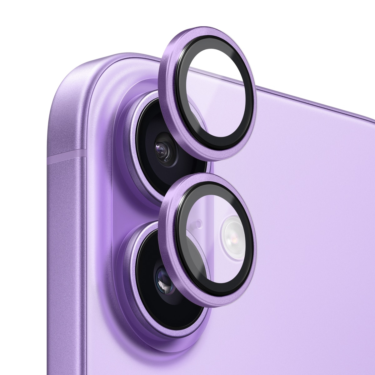 Linsebeskytter Hærdet Glas Aluminium iPhone 17 Lilla