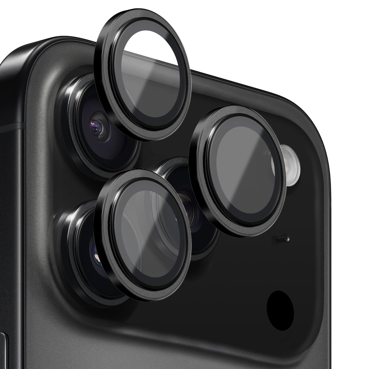 Linsebeskytter Hærdet Glas Aluminium iPhone 17 Pro Max Sort