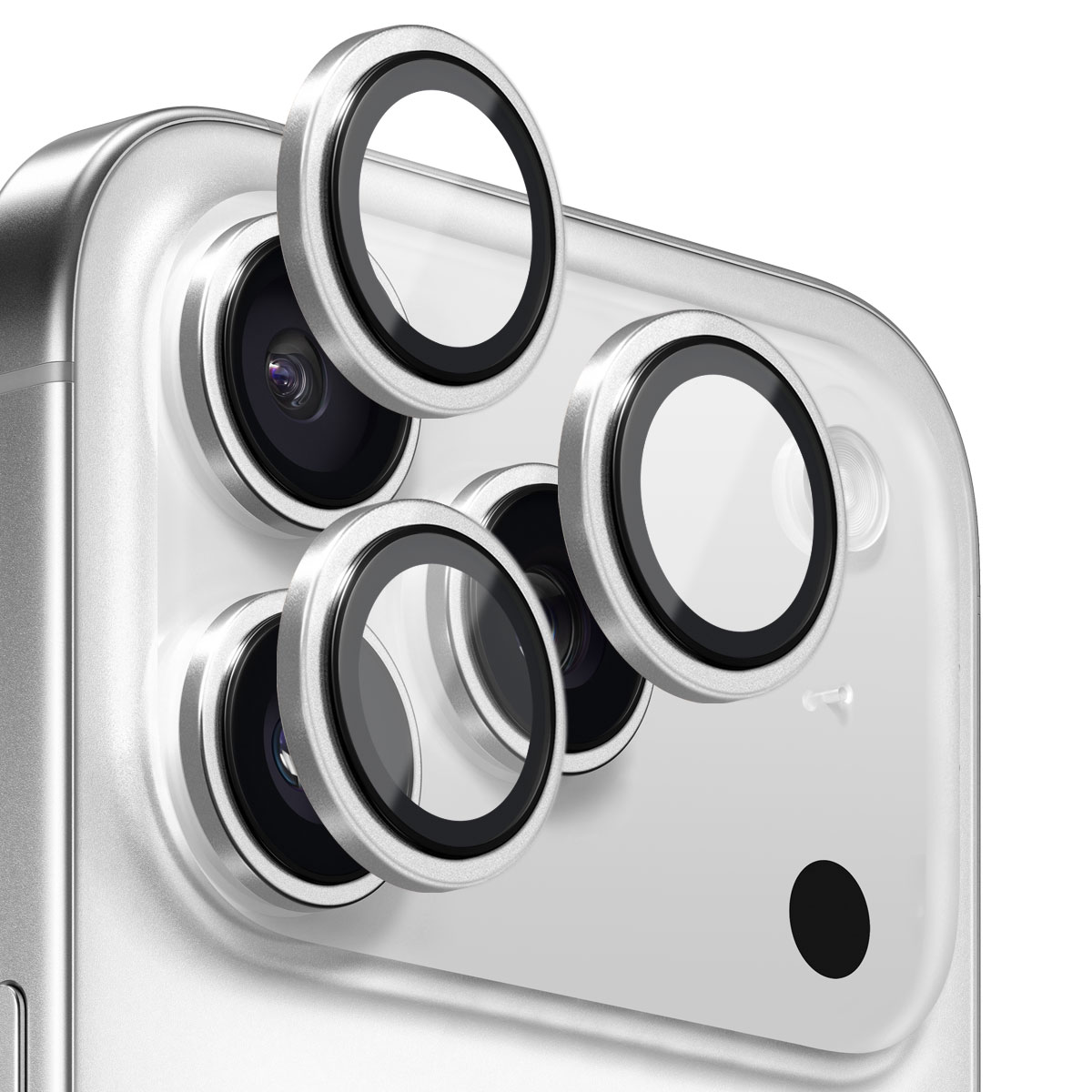 Linsebeskytter Hærdet Glas Aluminium iPhone 17 Pro Max Sølv