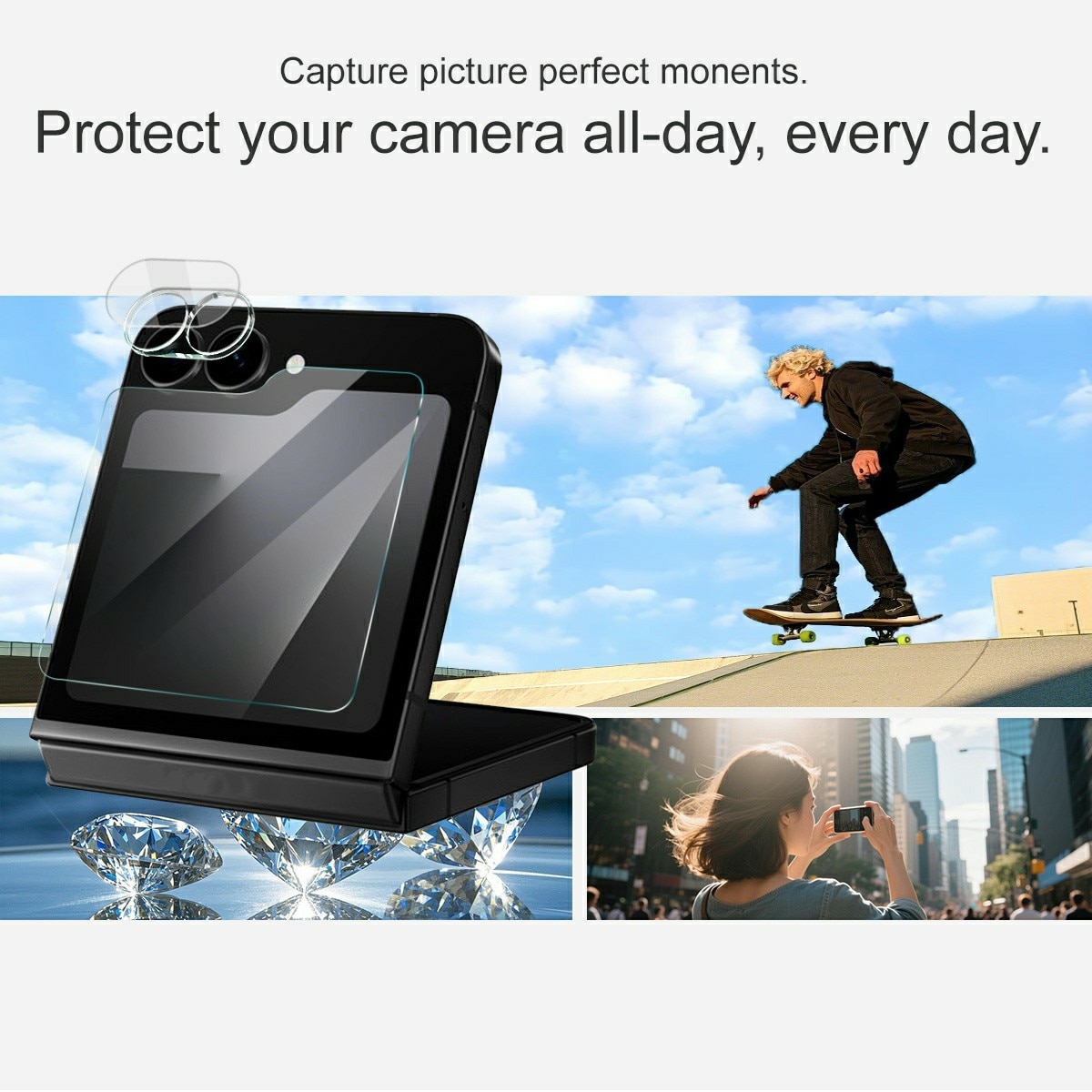 Hærdet Glas Linsebeskytter + Skærmbeskytter Samsung Galaxy Z Flip 7 FE Gennemsigtig