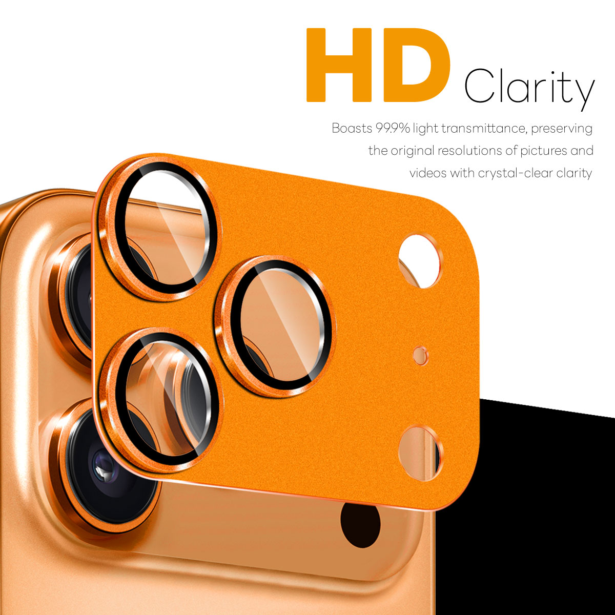 Kamerabeskyttelse Hærdet Glas Metal iPhone 17 Pro Max Orange