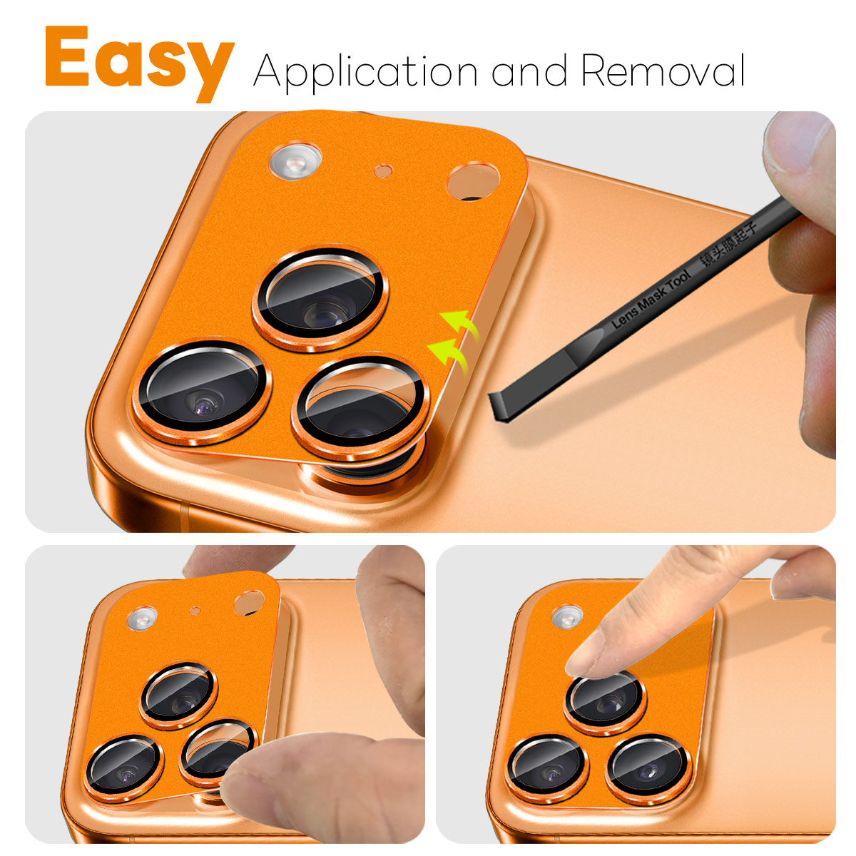 Kamerabeskyttelse Hærdet Glas Metal iPhone 17 Pro Max Orange