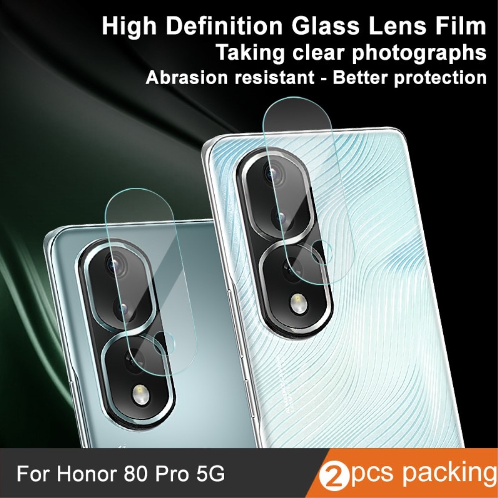 2-pak Hærdet Glas Linsebeskytter Honor 80 Pro gennemsigtig