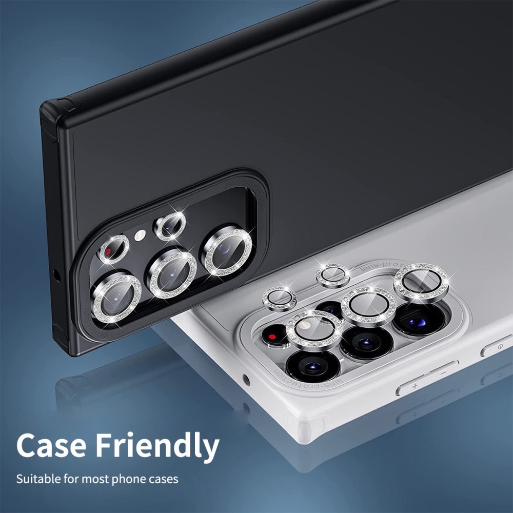 Glitter Linsebeskytter Aluminium Samsung Galaxy S23 Ultra guld