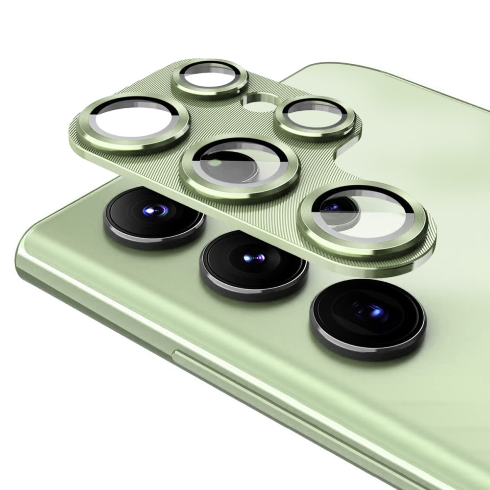 Kamerabeskyttelse Aluminium+Hærdet Glas Samsung Galaxy S23 Ultra grøn