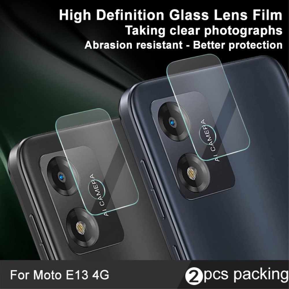 2-pak Hærdet Glas Linsebeskytter Motorola Moto E13 gennemsigtig