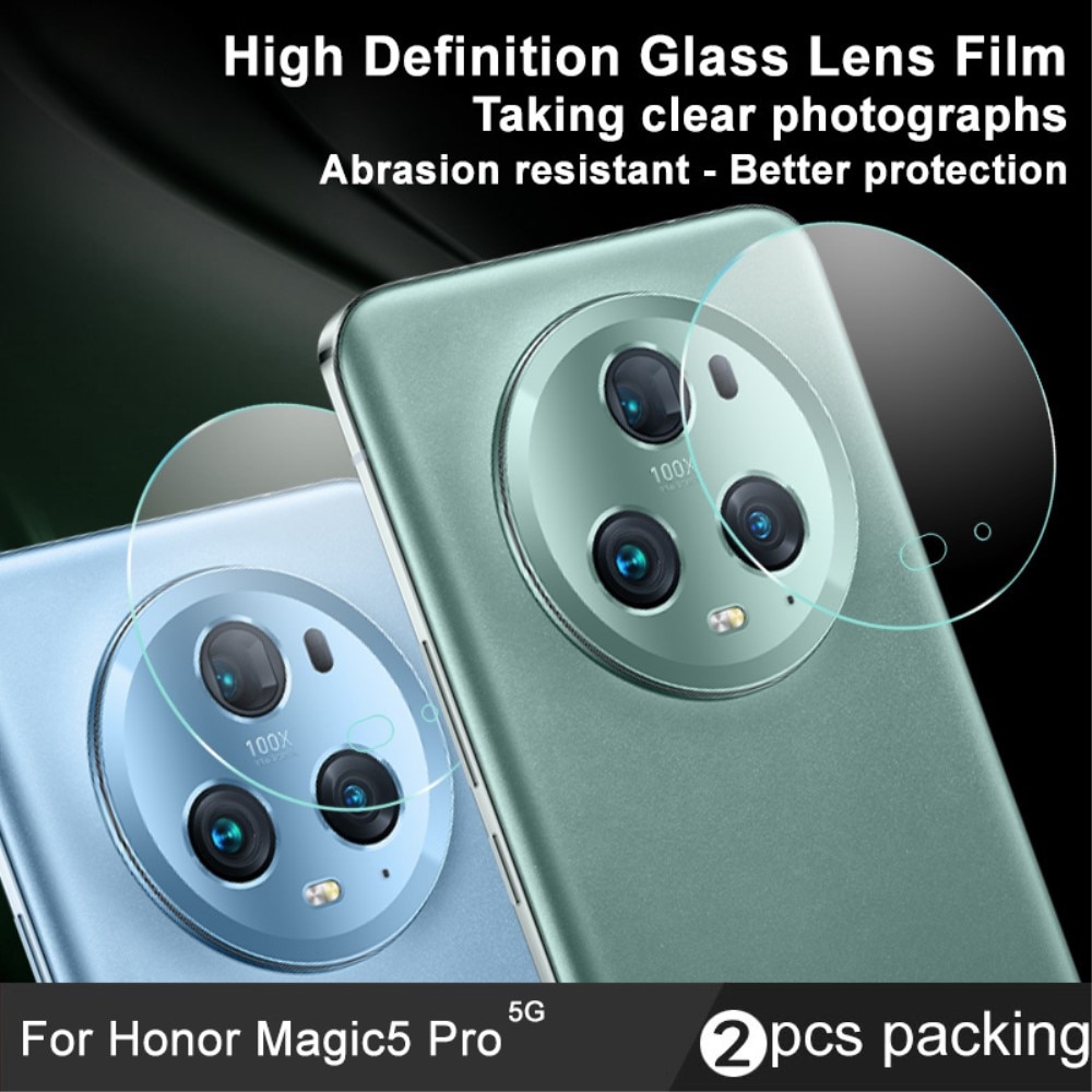 2-pak Hærdet Glas Linsebeskytter Honor Magic5 Pro gennemsigtig