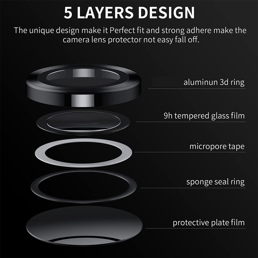 Linsebeskytter Aluminium Samsung Galaxy Z Flip 4 sort