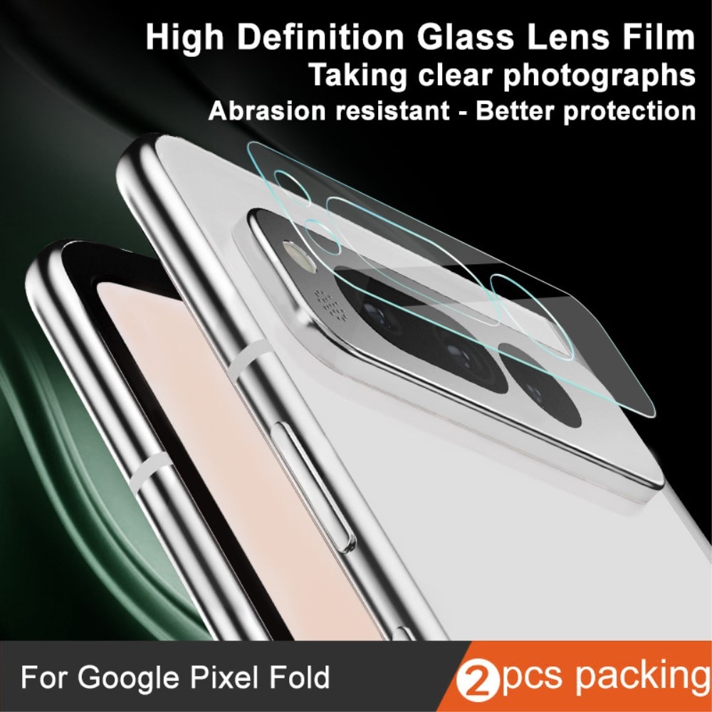 2-pak Hærdet Glas Linsebeskytter Google Pixel Fold gennemsigtig