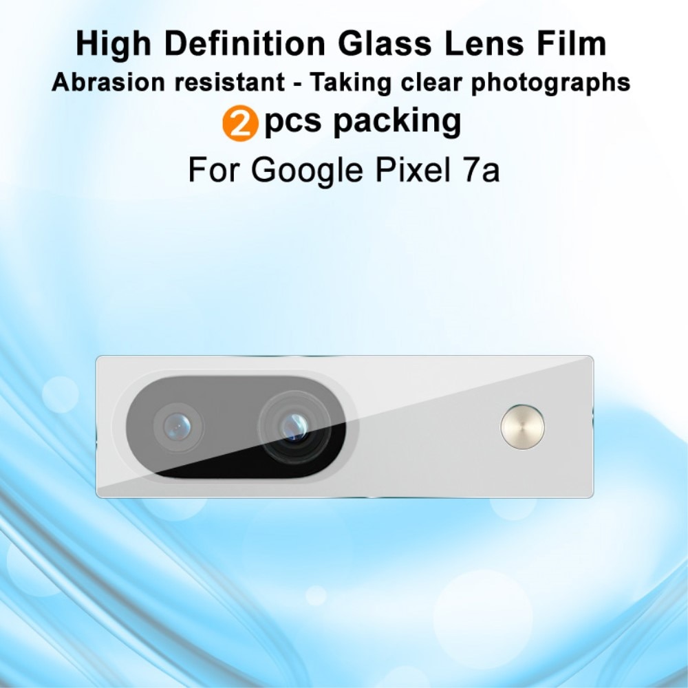 2-pak Hærdet Glas Linsebeskytter Google Pixel 7a gennemsigtig