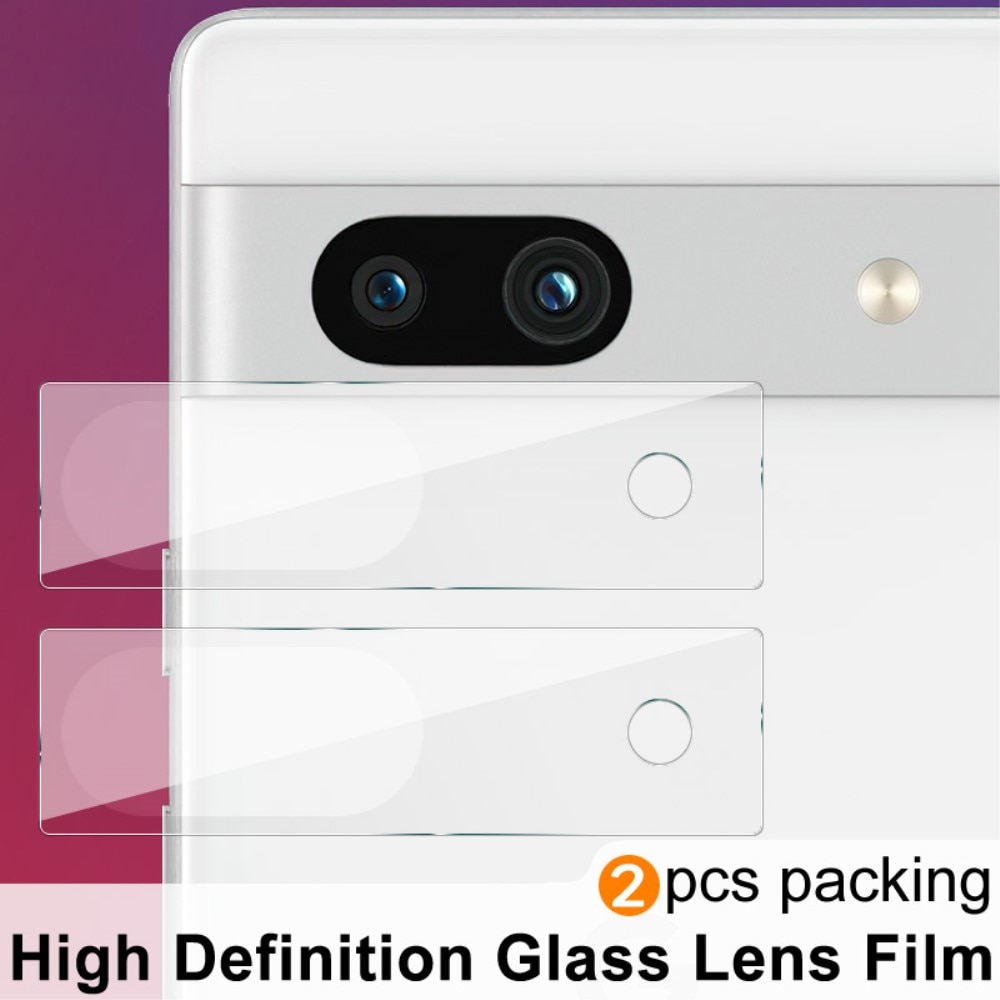 2-pak Hærdet Glas Linsebeskytter Google Pixel 7a gennemsigtig