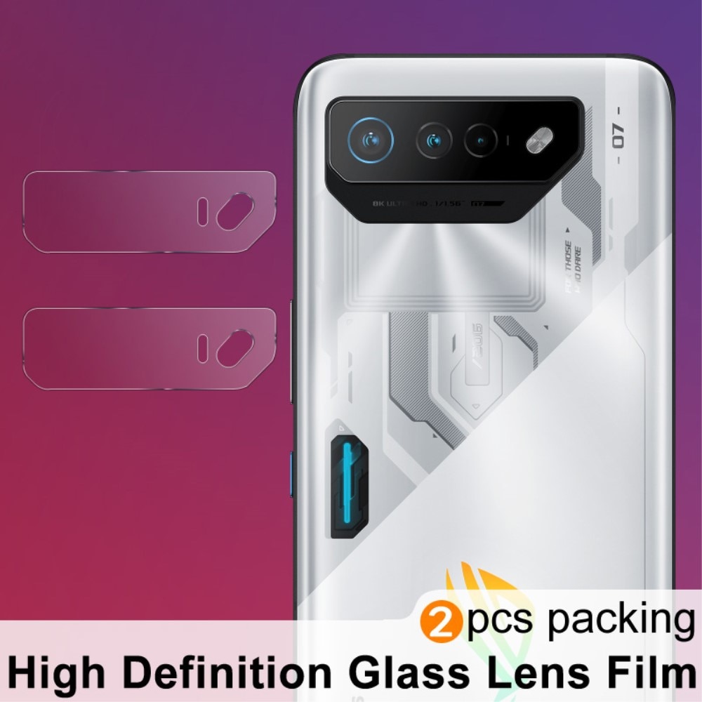2-pak Hærdet Glas Linsebeskytter Asus ROG Phone 7 Ultimate gennemsigtig