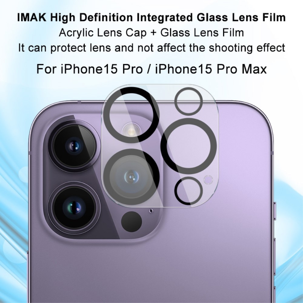 Hærdet Glas Linsebeskytter iPhone 15 Pro Max gennemsigtig