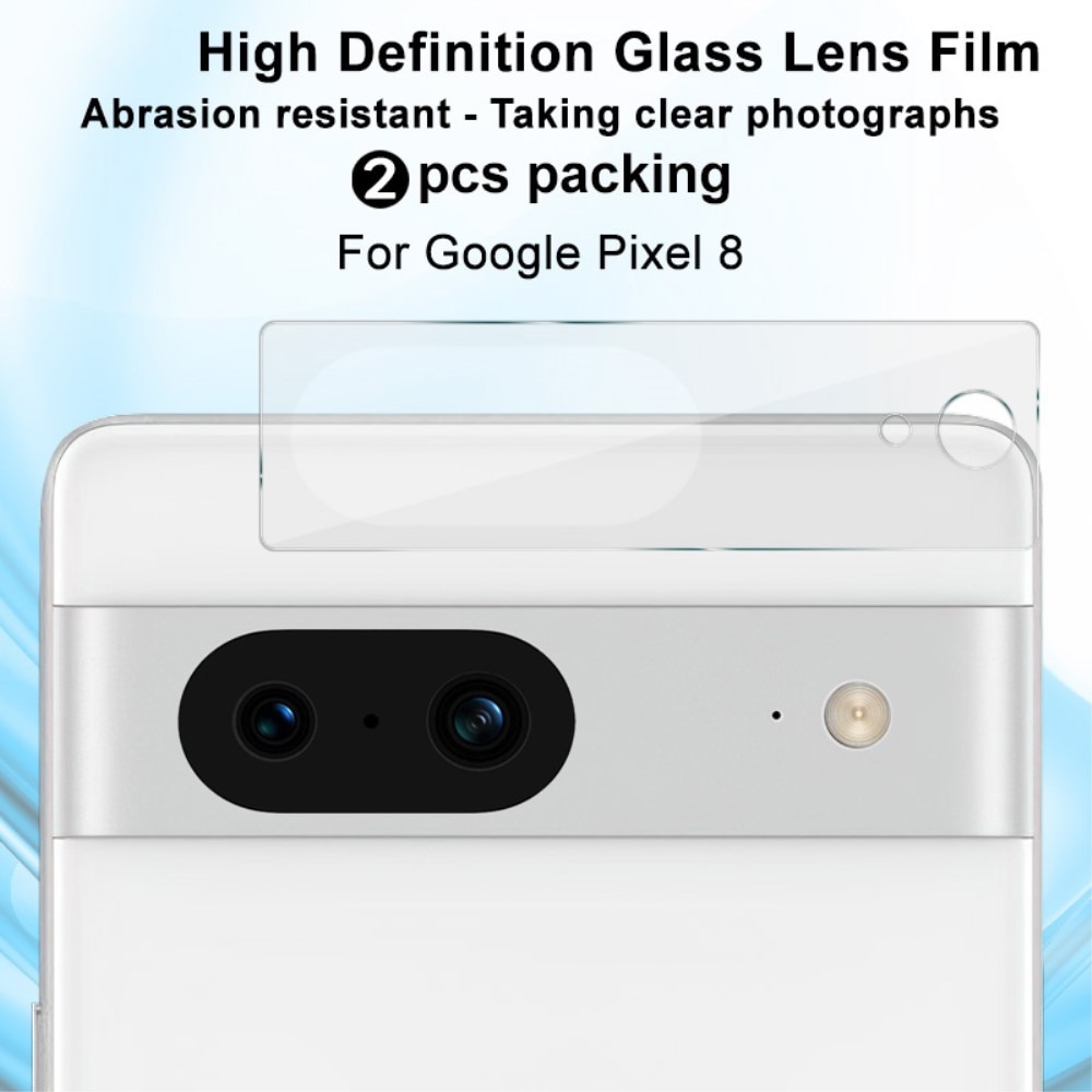 2-pak Hærdet Glas Kamerabeskyttelse Google Pixel 8 gennemsigtig