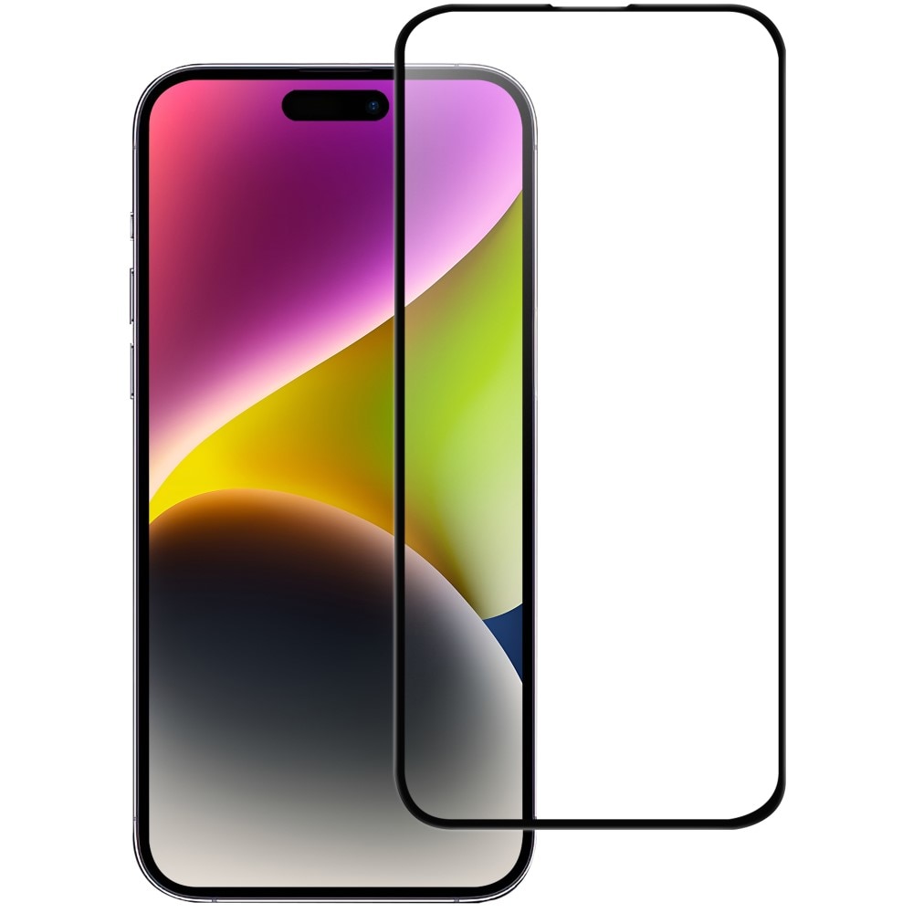 Full-fit Hærdet Glas Skærmbeskytter iPhone 15 Pro sort