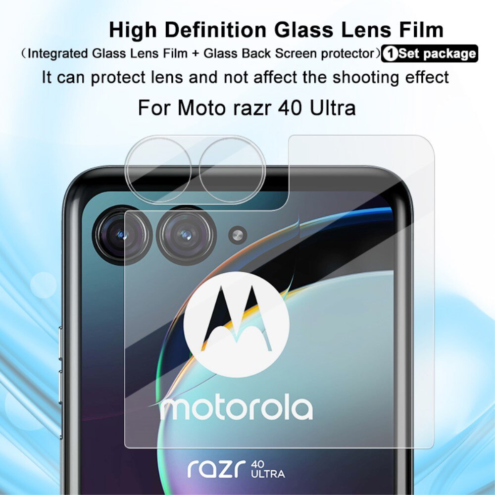 Hærdet Glas Linsebeskytter + Skærmbeskytter Motorola Razr 40 Ultra