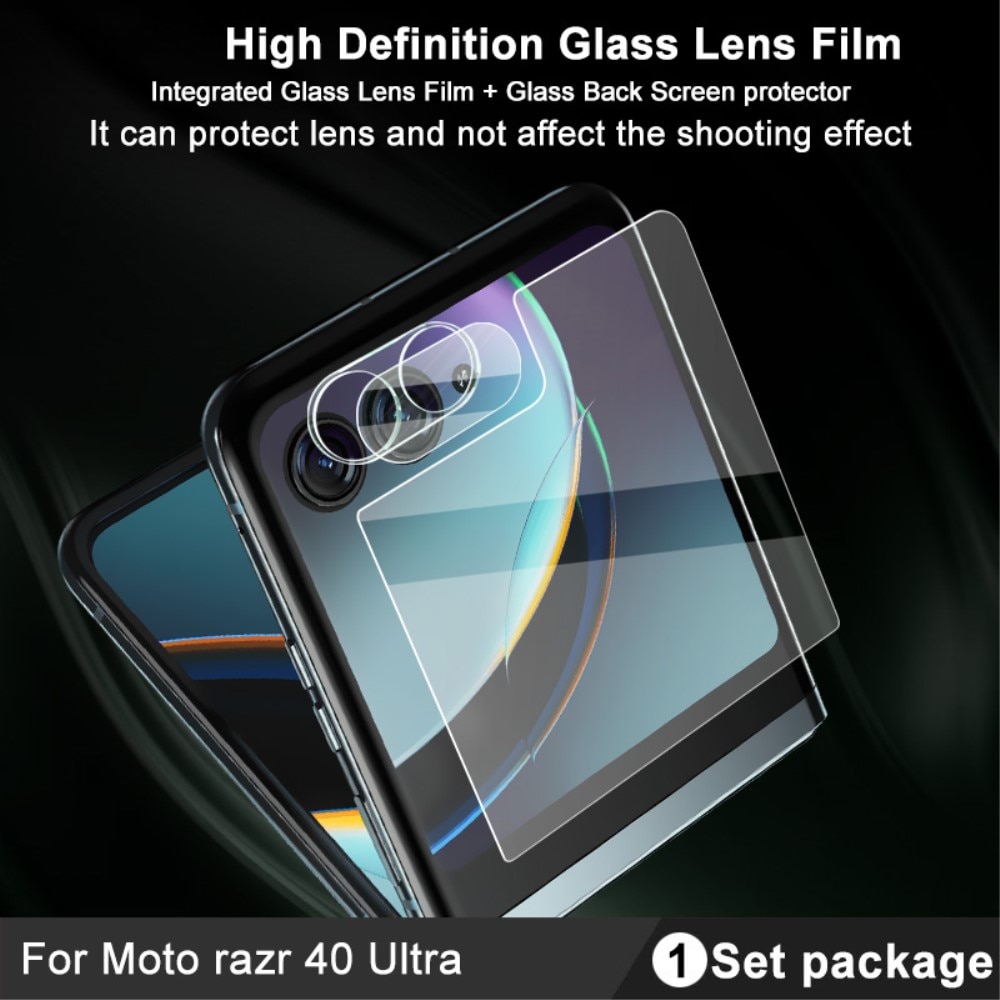 Hærdet Glas Linsebeskytter + Skærmbeskytter Motorola Razr 40 Ultra