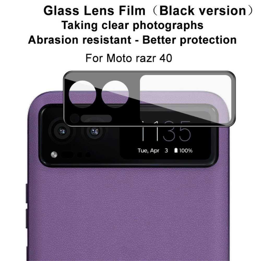 Hærdet Glas Linsebeskytter Motorola Razr 40 sort