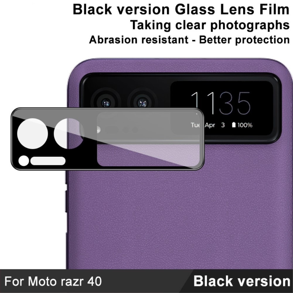Hærdet Glas Linsebeskytter Motorola Razr 40 sort